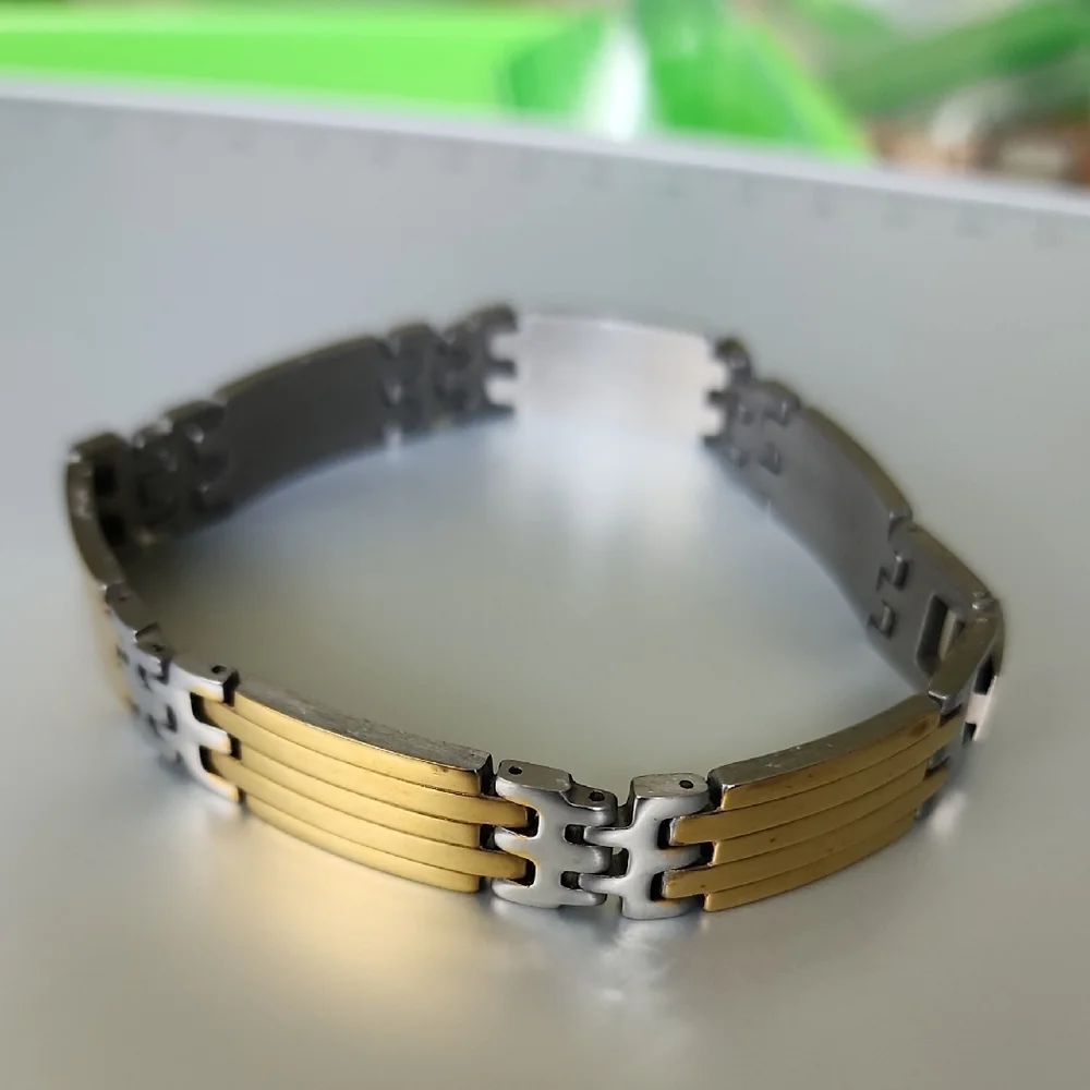 Gold And Rhodium Plated Bracelet Mens BRACELET PREVIOUSLY OWNED